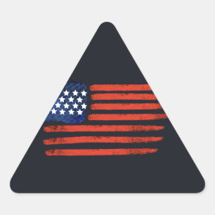4de juli in Brussel Amerikaanse vlag voor patriott Driehoek Sticker