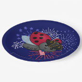 4de juli Minuteman Ladybug Papieren Bordje (Gekanteld)