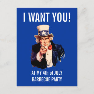 4de juli Onafhankelijkheidsdag BBQ Party Kaart