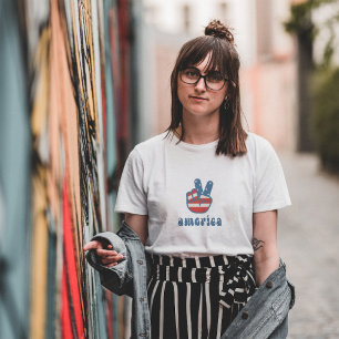 4de juli Red White Blue Modern Typografie T-shirt