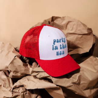 4de juli Red White Blue Modern Typografie Trucker Pet