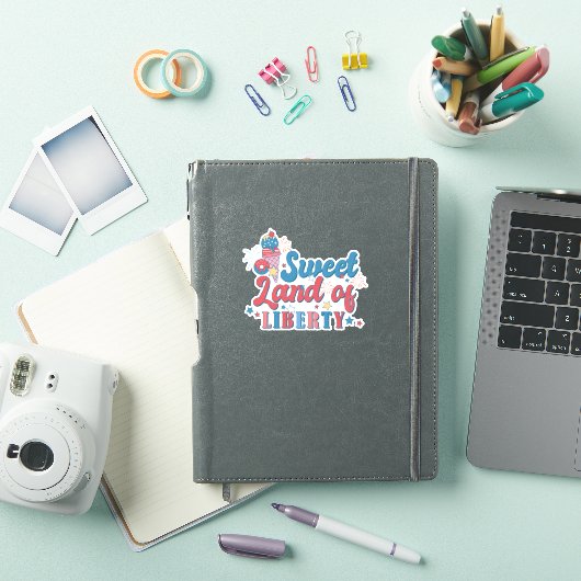 4de juli - Red White Blue Sweet Land Liberty Ameri Sticker (iPad Cover)
