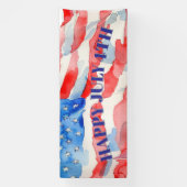 4de juli Rode Blauwe Stars Spandoek (Verticaal)