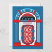 4de juli Sock Hop Party Kaart (Achterkant)