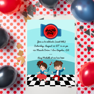 4de juli Sock Hop Party Kaart