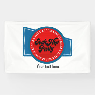 4de juli Sock Hop Party Spandoek
