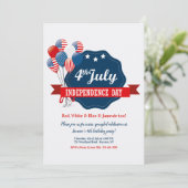 4de juli Uitnodiging van Balloons (Staand voorkant)