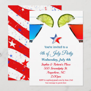 4de juli uitnodiging van Cocktail Party