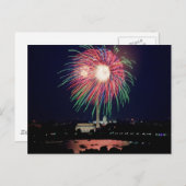 4de juli Vuurwerk, het briefkaart van Washington D (Voorkant / Achterkant)
