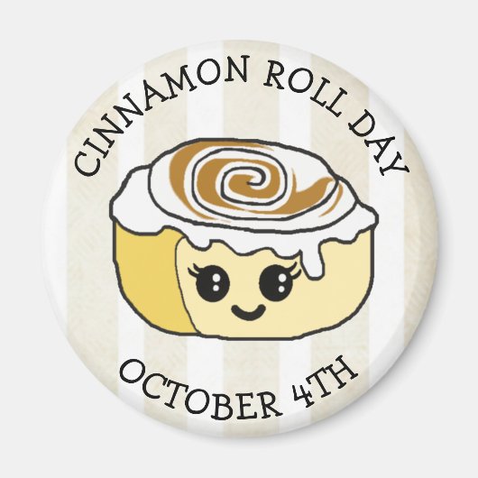 4de oktober is Cinnamon Roll Day Magneet (Voorkant)