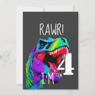 4de verjaardag Dinosaur Roar Kaart