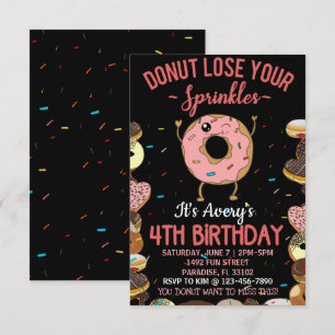 4de verjaardag Donut verlies je sprinkles Meisjes Kaart
