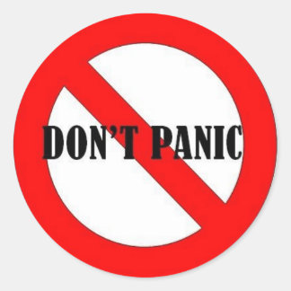 4DON NIET PANIC RONDE STICKER