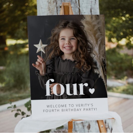 4e anniversaire Affiche de bienvenue de photos du