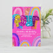 4e anniversaire arc-en-ciel Invitations (Debout devant)