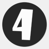 4e Anniversaire Blanc 4 Stickers ronds (Devant)