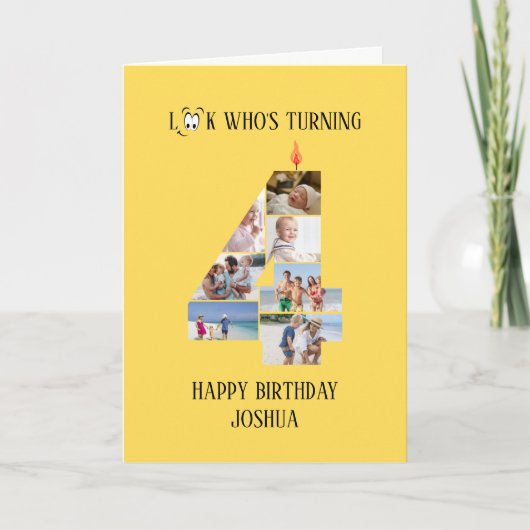 4e anniversaire Carte photo (Devant)