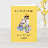 4e anniversaire Carte photo (Fleur jaune)