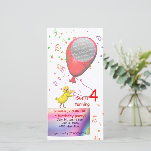 4e anniversaire de la fête du poulet Invitation Ba (Debout devant)