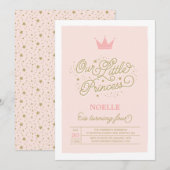 4e anniversaire de la Princess Party| Invitation d (Devant / Derrière)