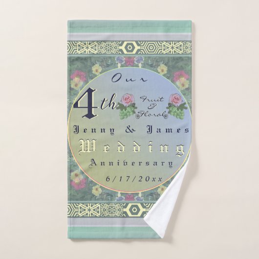 4e anniversaire du Mariage Torchon (Serviette à main)