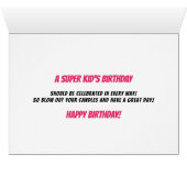 4e anniversaire Filles Super Kids Pink Comic Book (Intérieur Horizontal (Bas))