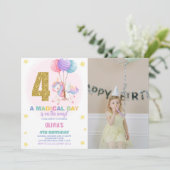 4e anniversaire Unicorn Anniversaire Invitations p (Debout devant)