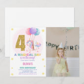 4e anniversaire Unicorn Anniversaire Invitations p (Devant / Derrière)