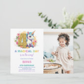 4e anniversaire Unicorn Anniversaire Invitations p (Debout devant)