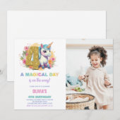 4e anniversaire Unicorn Anniversaire Invitations p (Devant / Derrière)