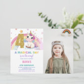 4e anniversaire Unicorn Anniversaire Invitations p (Debout devant)