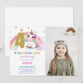4e anniversaire Unicorn Anniversaire Invitations p (Devant / Derrière)