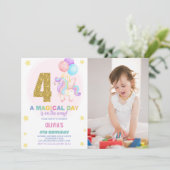 4e anniversaire Unicorn Anniversaire Invitations p (Debout devant)
