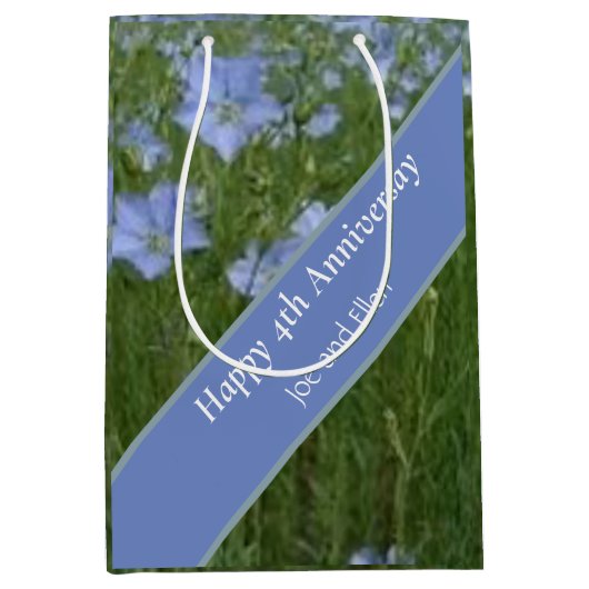 4e bruiloft Jubileum bewerkbaar Medium Cadeauzakje (Voorkant)