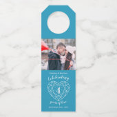 4e bruiloft Jubileum foto topaas edelsteen hart Flessenhanger (Voorkant)