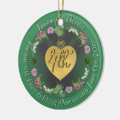 4e bruiloft Jubileum Fruit Floral Foto Keramisch Ornament (Links)