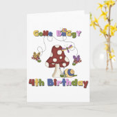 4e Bug Verjaardag Tshirts en geschenken Kaart (Gele Bloem)