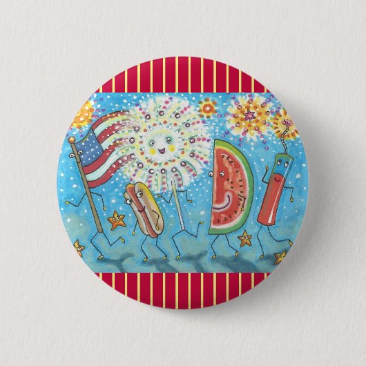 4E BUTTON VAN JULY GANG EN FIREWORKS (Voorkant)
