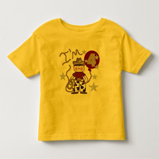 4e Cowboy Verjaardag Tshirts en geschenken (Voorkant)