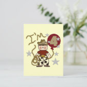 4e Cowboy Verjaardag Tshirts en geschenken Briefkaart (Staand voorkant)