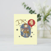 4e Cowgirl Verjaardag Tshirts en geschenken Briefkaart (Staand voorkant)