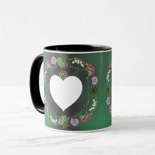4e Fruit & Floral Mariage Anniversaire Mug (Devant gauche)