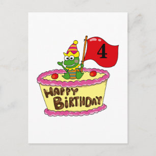 4e gelukkige verjaardag briefkaart