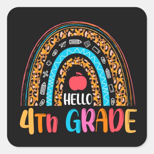 4e graadvierkantje Sticker (Voorkant)