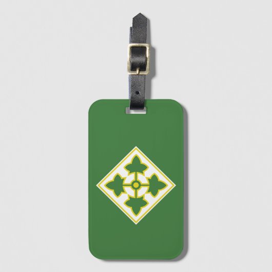 4e Infanteriedivisie-badge Bagagelabel (Voorkant (verticaal))
