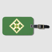 4e Infanteriedivisie-badge Bagagelabel (Voorkant (horizontaal))