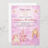 4e Invitation d'anniversaire de la princesse (Devant / Derrière)