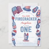 4e juli 1e uitnodiging van de Birthday Party (Voorkant)