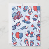 4e juli 1e uitnodiging van de Birthday Party (Achterkant)