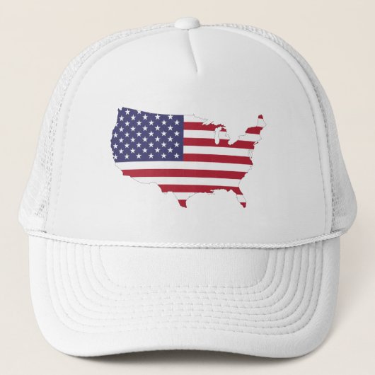 4e juli Amerika Shaped Trucker Hat Pet (Voorkant)